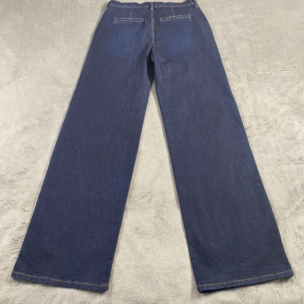 Evereve The Ever Trouser Jeans Womens 29 Blue Dark Wash High Rise Wide Leg EUC - Picture 2 of 15
